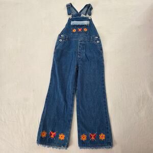 Vintage Hearts + Flowers Denim Overalls 5t